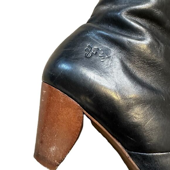 Frye Black Tall Leather Lisa Boots Size 6 - Picture 13 of 16